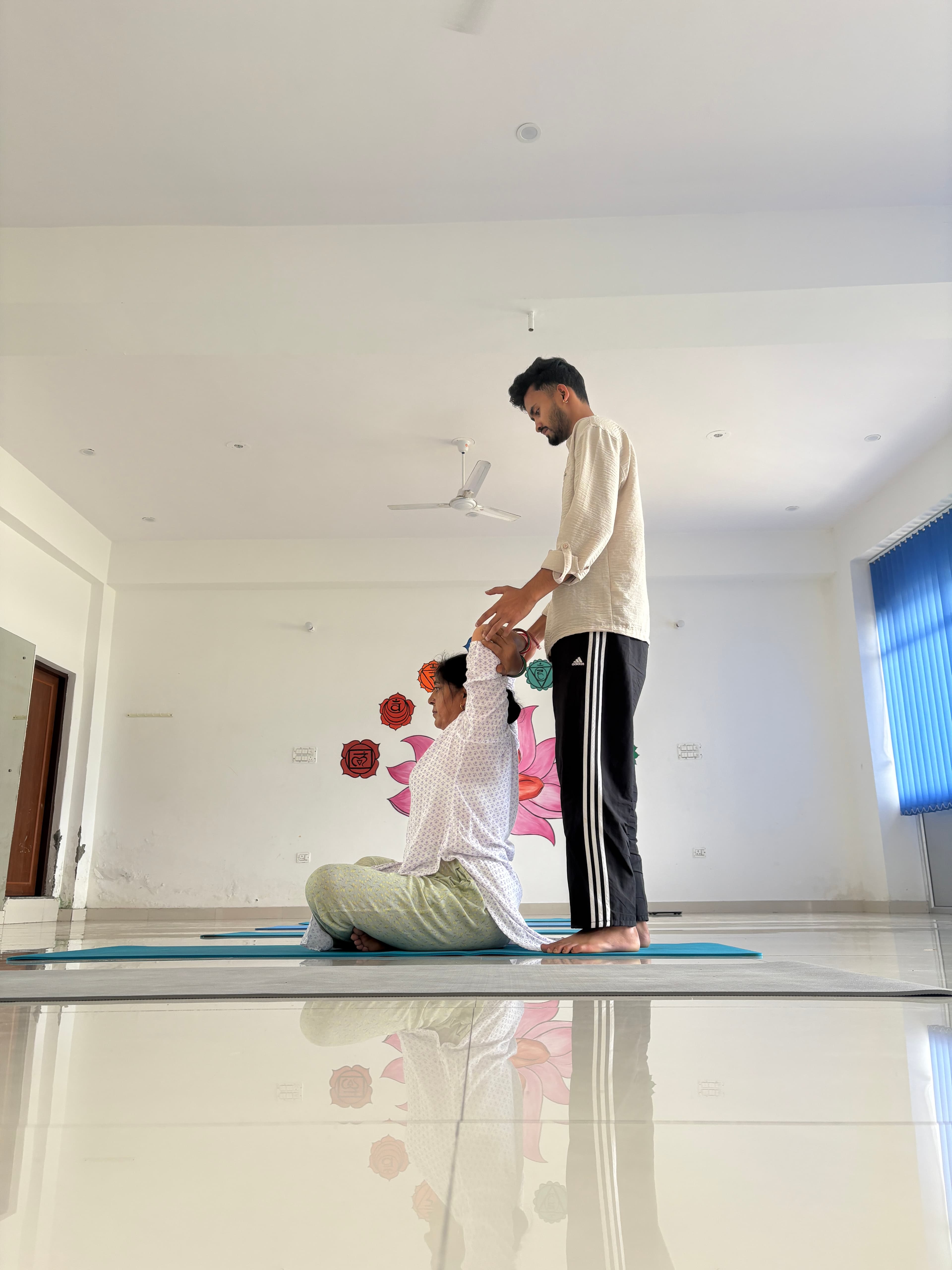 Yoga practice in Rishikesh near Ganga river - Image 1