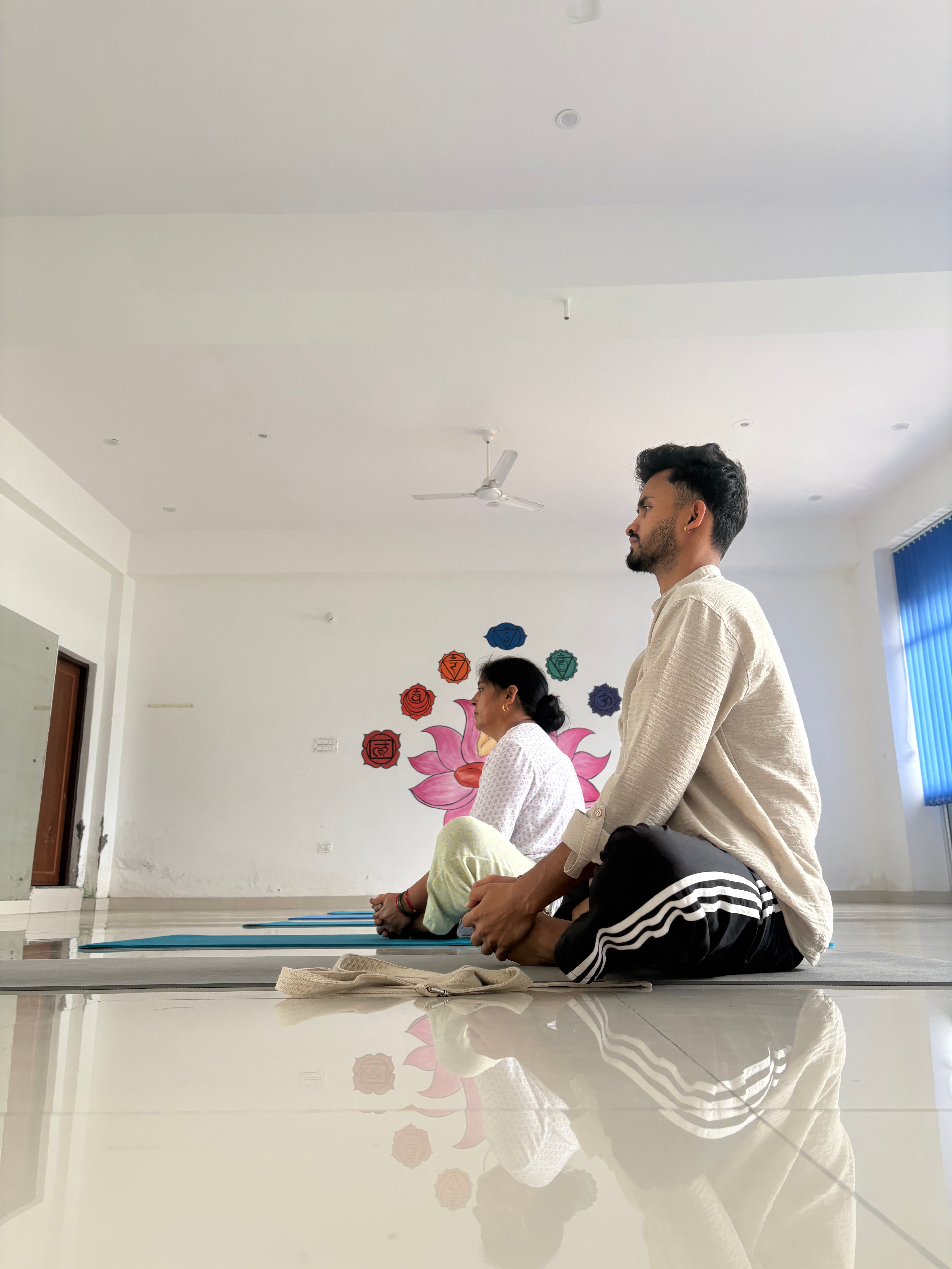 Yoga practice in Rishikesh near Ganga river - Image 3