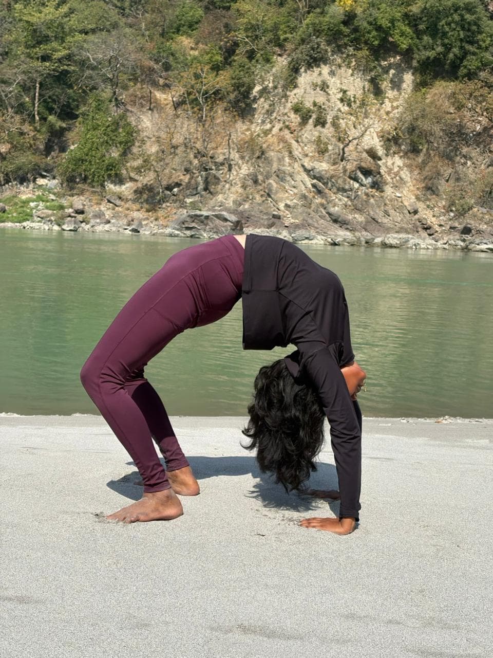 Yoga practice in Rishikesh near Ganga river - Image 6