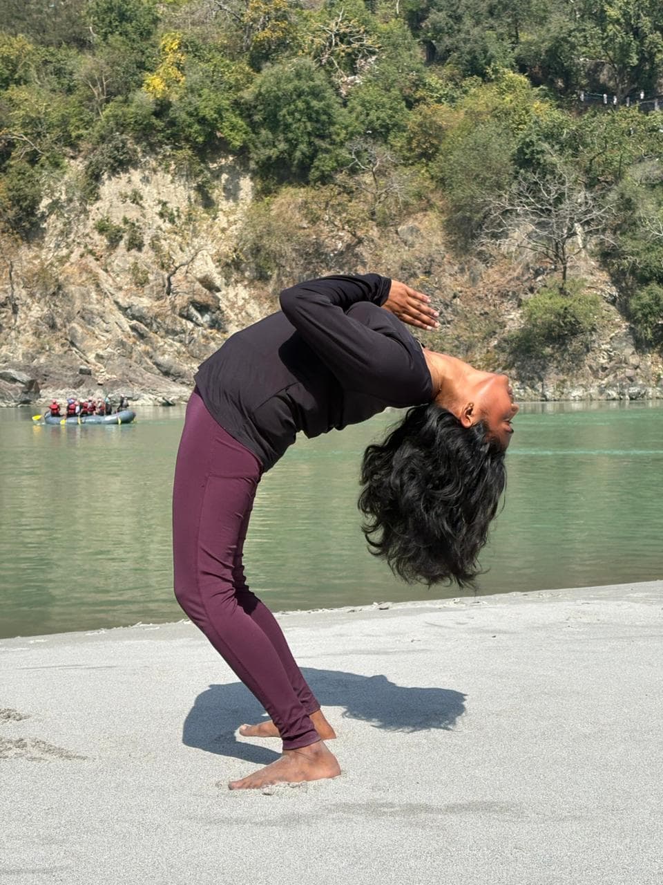 Yoga practice in Rishikesh near Ganga river - Image 7