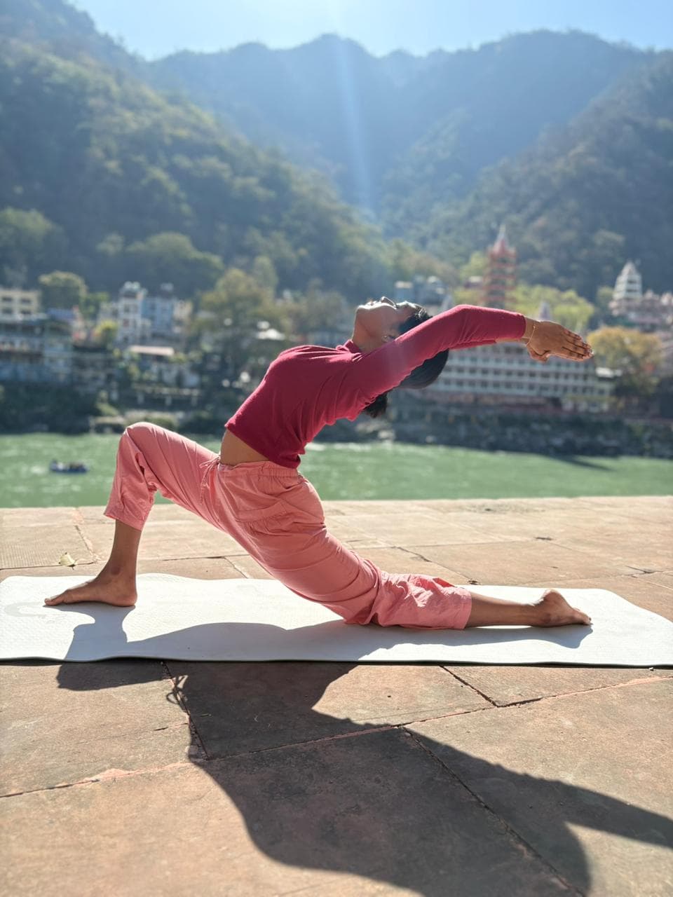 Yoga practice in Rishikesh near Ganga river - Image 6