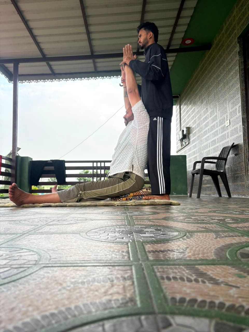 Yoga practice in Rishikesh near Ganga river - Image 2